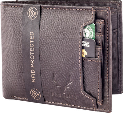 

FAWNLINK Men Black Genuine Leather Wallet(7 Card Slots)