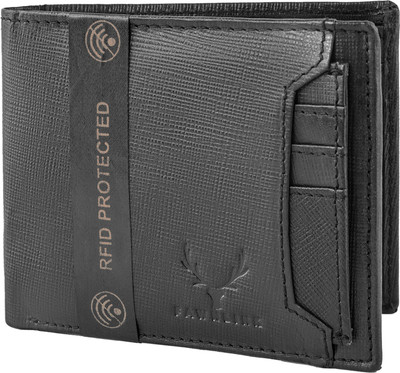 

FAWNLINK Men Black Genuine Leather Wallet(7 Card Slots)