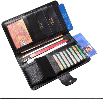 

ABYS Men Black Genuine Leather Wallet(9 Card Slots)