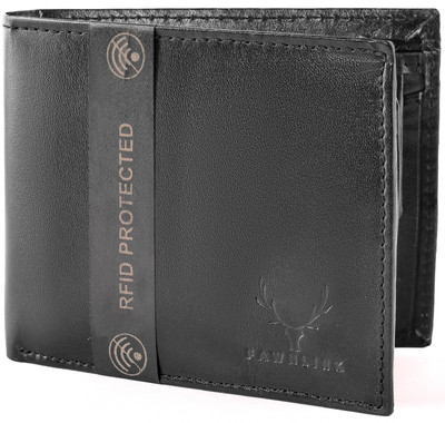 

FAWNLINK Men Black Genuine Leather Wallet(7 Card Slots)