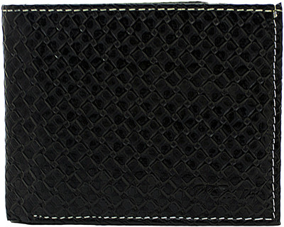 

flex boom Men Black Genuine Leather Wallet(6 Card Slots)