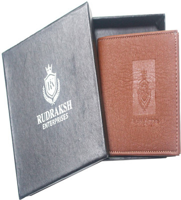 

Rudraksh Enterprises Men Brown Genuine Leather Wallet(7 Card Slots), Black;golden