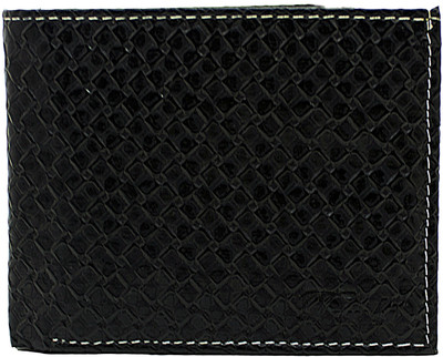 

flex boom Men Black Genuine Leather Wallet(6 Card Slots)