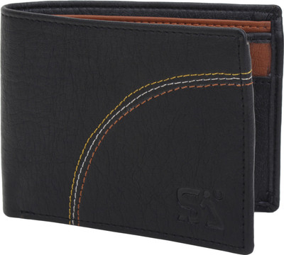 

ATSH Men Black Artificial Leather Wallet(3 Card Slots)