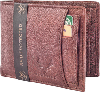 

FAWNLINK Men Brown Genuine Leather Wallet(6 Card Slots)