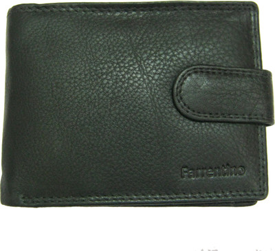 

farrentino Men Black Genuine Leather Wallet(3 Card Slots)