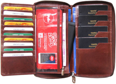 

ABYS Men Brown Genuine Leather Wallet(11 Card Slots)