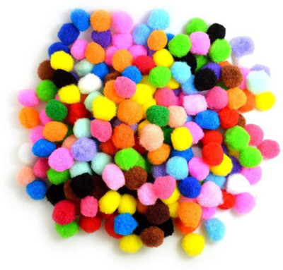 

BestUBuy Pom Pom Multicolor Balls for Crafts, Decoration, Jewellery Making. Size: 2.5 CM (Pack of 100)