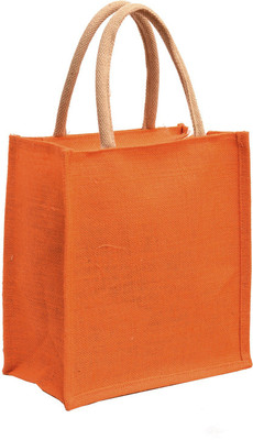 

AGGDA Plain Orange Jute Burlap Lunch tiffin Outdoor handbag Bag working office bag Multipurpose Bag(Orange, 12 L)