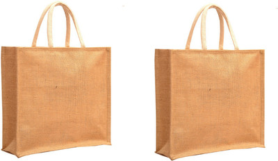 

AGGDA **2 PCS COMBO**Eco-Friendly Multipurpose Plain Jute Burlap Large Size handbag working office bag to carry Eco-Friendly Multipurpose Tiffin Grocery vegetable box files for office (Brown) Waterproof Lunch Bag(Brown, 20 L)