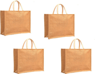 

AGGDA **4 PCS COMBO**Eco-Friendly Multipurpose Plain Jute Burlap Large Size handbag working office bag to carry Eco-Friendly Multipurpose Tiffin Grocery vegetable box files for office (Brown) Waterproof Lunch Bag(Brown, 20 L)