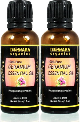 

Donnara Organics 100% Pure Geranium Essential oil- Natural & Undiluted Combo pack of 2 bottles of 30 ml(60 ml)(60 ml)