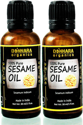

Donnara Organics 100% Pure Sesame oil- Natural & Undiluted Combo pack of 2 bottles of 30 ml(60 ml)(60 ml)