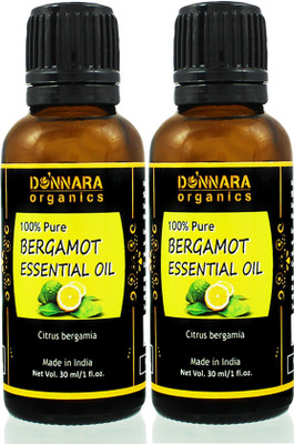 

Donnara Organics 100% Pure Bergamot Essential oil- Natural & Undiluted Combo pack of 2 bottles of 30 ml(60 ml)(60 ml)