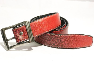 

LAER Men Brown Artificial Leather Belt, Red