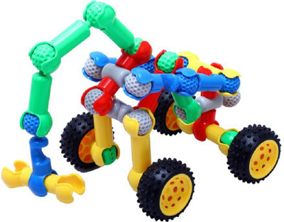 

Emob 60 PCS Colorful Sticks Wheels Interlocking Bulding Blocks Set Toy for Kids(Multicolor)
