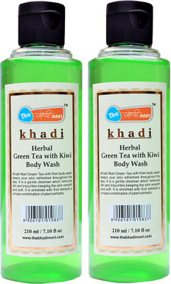 

Khadi Mart Green Tea Kiwi Body Wash - (Pack of 2) - 420 mL(420 ml, Pack of 2)