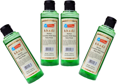 

Khadi Mart Cucumber with Neem Body Wash - (Pack of 4) - 840 mL(840 ml, Pack of 4)