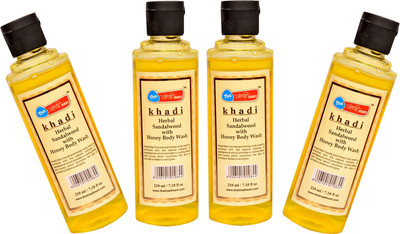 

Khadi Mart Sandal with Honey Body Wash - (Pack of 4) - 840 mL(840 ml, Pack of 4)