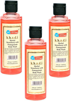 

Khadi Mart Strawberry with Pomegranate Body Wash - (Pack of 3) - 630 mL(630 ml, Pack of 3)
