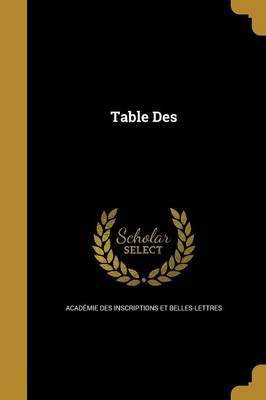 Table Des(English, Paperback, unknown)