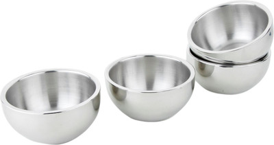 

Homeish Katori Set / Bowls Stainless Steel Bowl Set(Silver, Pack of 4)