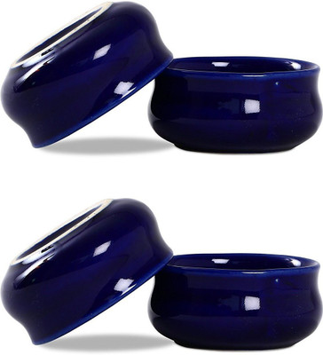 

caffeine Dip and Sauce Chirag in Blue Glossy (Set of 4) Ceramic Bowl Set(Blue, Pack of 4)