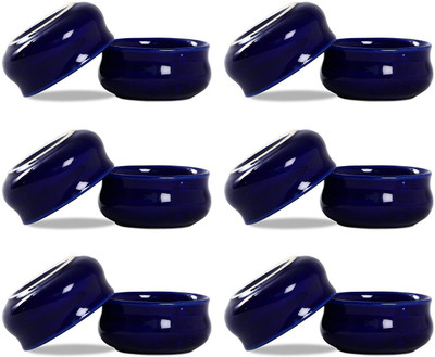 

caffeine Dip and Sauce Chirag Serving Bowl in Blue Glossy (Set of 12) Ceramic Bowl Set(Blue, Pack of 12)