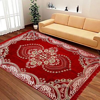 

ABhomedecor Maroon Chenille Carpet(135 cm X 215 cm)