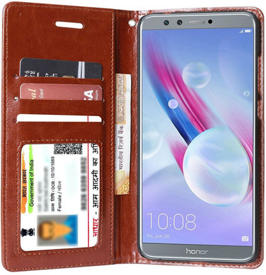 unistuff-flip-cover-for-honor-9-litebrown-dual-protection