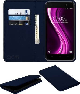 ACM Flip Cover for Lava X81 4G(Blue, Cases with Holder, Pack of: 1)