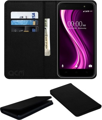 ACM Flip Cover for Lava X81 4G(Black, Cases with Holder, Pack of: 1)