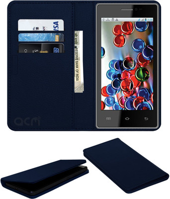 ACM Flip Cover for Intex Cloud Y17(Blue, Cases with Holder, Pack of: 1)