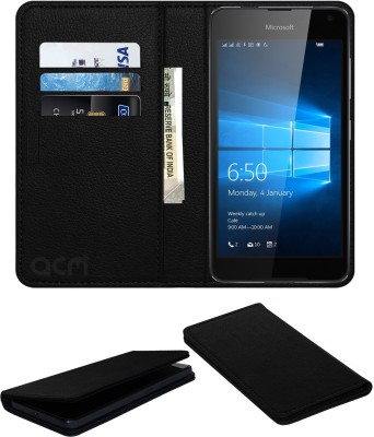 ACM Flip Cover for Microsoft Lumia 650 Dual Sim(Black, Cases with Holder, Pack of: 1)