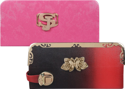 

Fashonic Casual Pink, Red Clutch