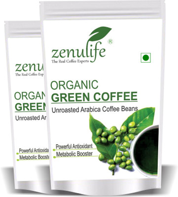 

zenulife Green Coffee Bean Extract for Weight Loss, 100 % Pure & Natural Weight Management 400 GM Pack of 2 Instant Coffee(2 x 200 g, Green Coffee, Unflavoured Flavoured)
