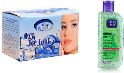 

Pink Root OXY ICE COOL BLEACH 250G WITH CLEAN & CLEAR APPLE FACE WASH(Set of 2)