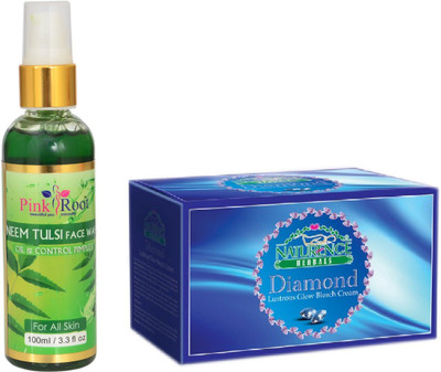 

Pink Root NEEM FACE WASH 100ML WITH NATURENCE DIAMOND BLEACH 200G(Set of 2)