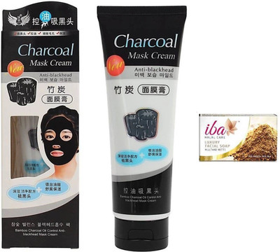 

iba halal care LUXURY FACIAL MULTANI MITTI SOAP WITH CHARCOAL MASKN PACK(Set of 2)