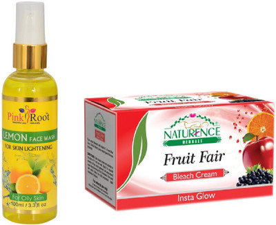 

Pink Root LEMON FACE WASH 100ML WITH NATURENCE FRUIT BLEACH 200G(Set of 2)