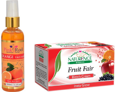 

Pink Root ORANGE FACE WASH 100ML WITH NATURENCE FRUIT BLEACH 200G(Set of 2)