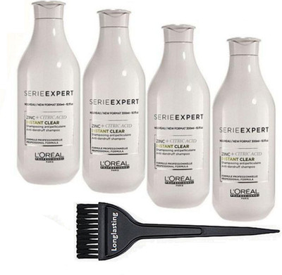 

Longlasting Hair Brush&L'Oreal Professionnel Instant Clear Znpt+Citric Acid Anti Dandruff Shampoo Pack Of 4(Set of 5)