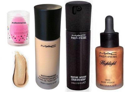 

Professional kit Sponge Puff, Foundation, Moisture Infusion Serum, Skin Base Highlighter(Set of 5)