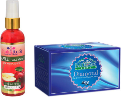 

Pink Root APPLE FACE WASH 100ML WITH NATURENCE DIAMOND BLEACH 200G(Set of 2)