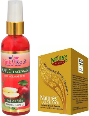 

Pink Root APPLE FACE WASH 100ML WITH NATURE'S ESSENCE 43G GOLD BLEACH(Set of 2)