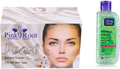 

Pink Root PEARL BLEACH 250G WITH CLEAN & CLEAR APPLE FACE WASH(Set of 2)
