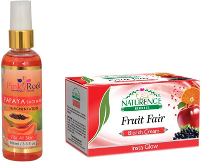 

Pink Root PAPAYA FACE WASH 100ML WITH NATURENCE FRUIT BLEACH 200G(Set of 2)