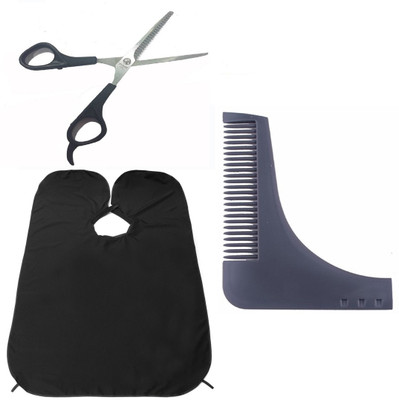 

JAGTEK Combo Of Stainless Steel Thinning Scissor With Plastic Handle / Beard Shaping & Styling Tool Comb Grey / Beard Shaving Apron ( set of 3 )(Set of 03)