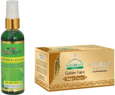

Pink Root ALOEVERA FACE WASH 100ML WITH NATURENCE GOLD BLEACH 200G(Set of 2)