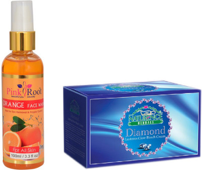 

Pink Root ORANGE FACE WASH 100ML WITH NATURENCE DIAMOND BLEACH 200G(Set of 2)
